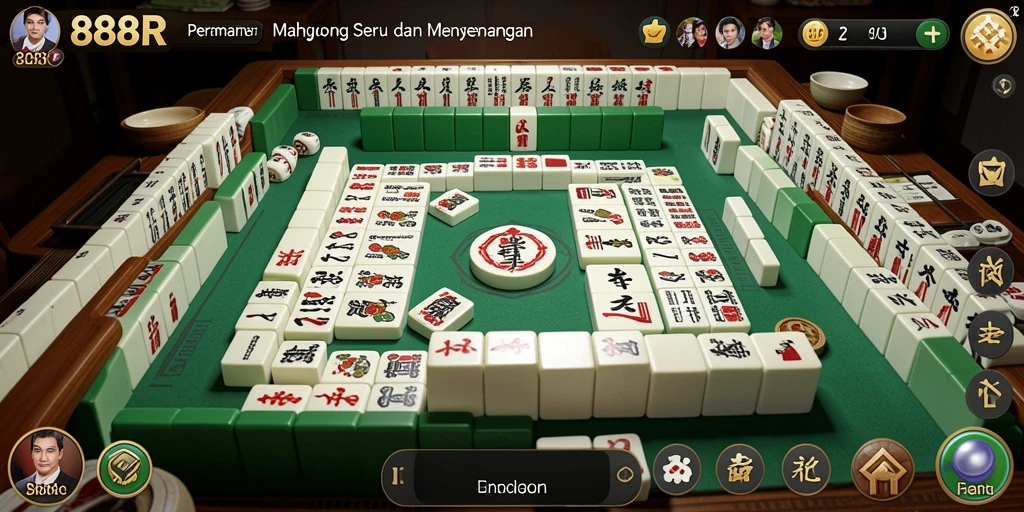 Screenshot gameplay 888R yang memukau dengan level Mahjong yang menantang.