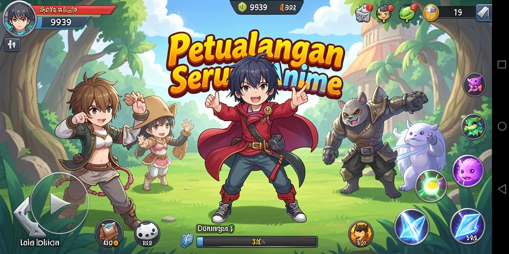 Gameplay 9939 menampilkan karakter anime yang berjuang dalam pertarungan seru.