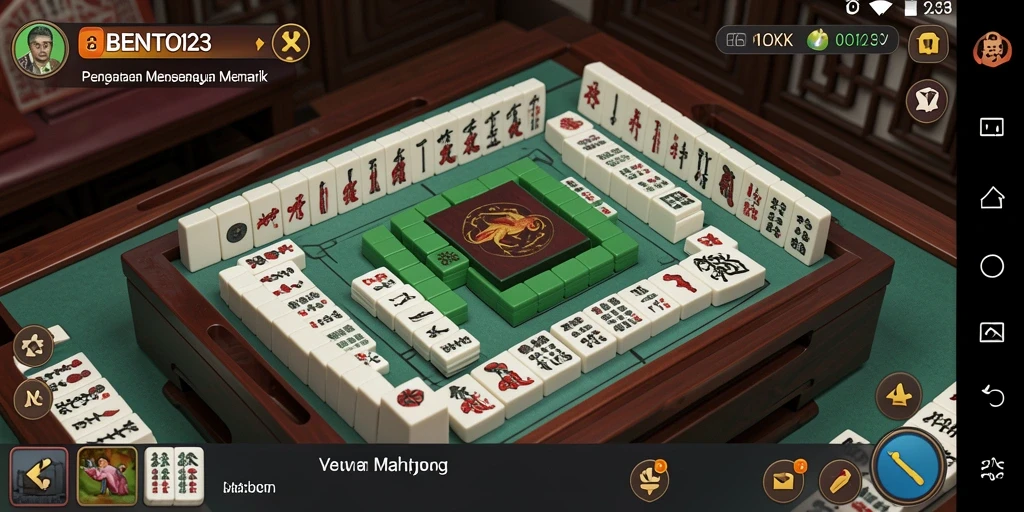 Tampilan gameplay BENTO123 yang menakjubkan dengan ubin Mahjong.