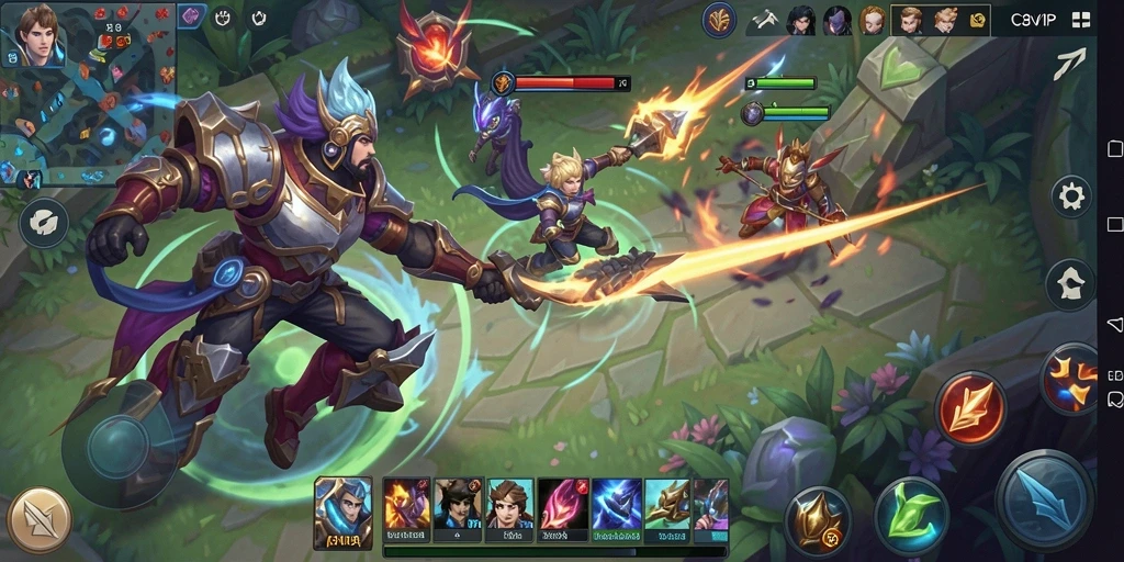 Tangkapan layar gameplay C8VIP dengan pertarungan seru antar tim.