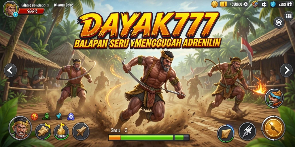 Tampilan gameplay DAYAK777 yang penuh aksi balapan seru.