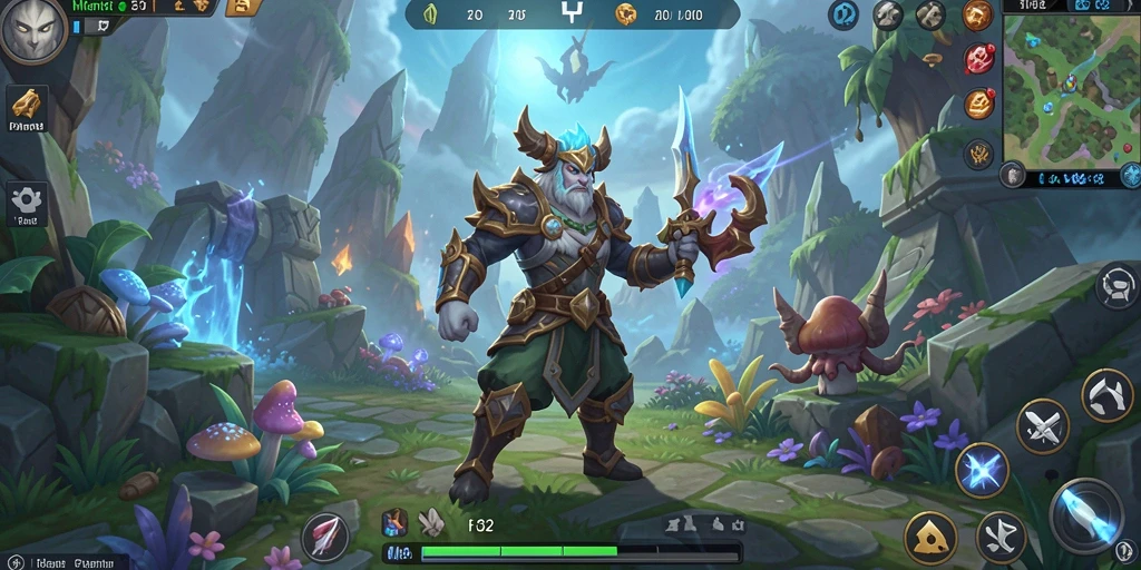 Tangkapan layar gameplay F32 menampilkan pertarungan epik antara pemain dan monster.