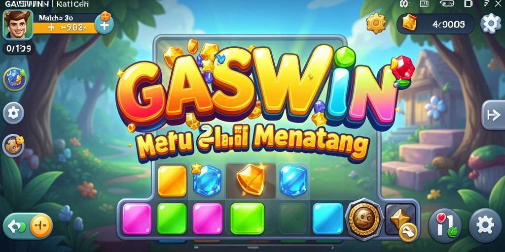 Screenshot GASWIN menampilkan gameplay menarik dari permainan Match-3.