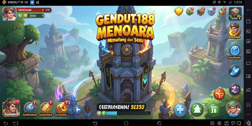Tampilan gameplay GENDUT188 menampilkan pertahanan menara yang epik.