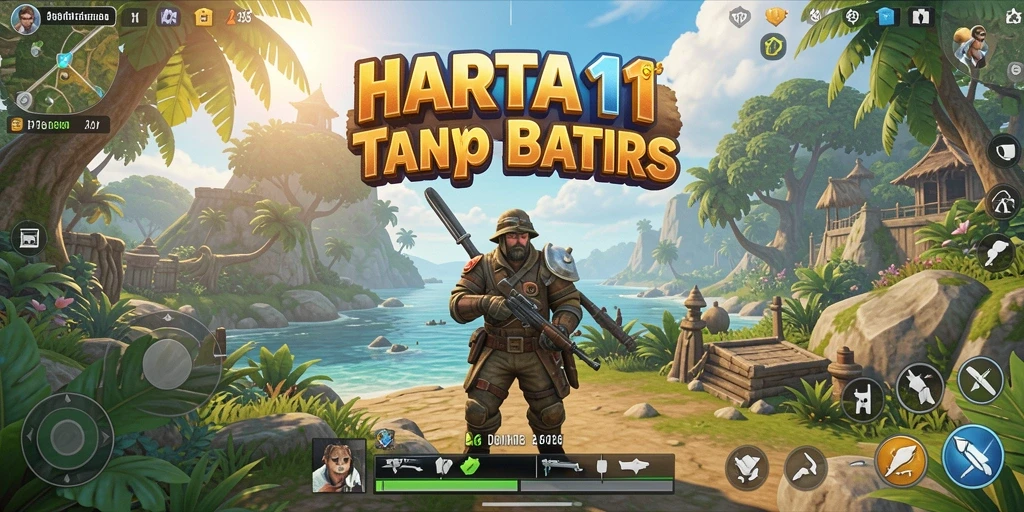 Tangkapan layar gameplay HARTA11 di dunia terbuka yang menawan.