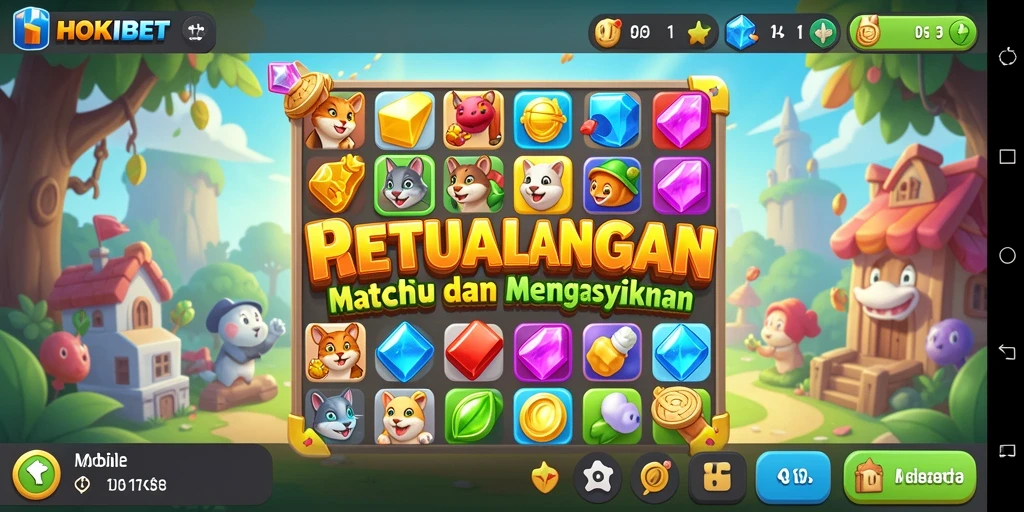 Tampilan gameplay HOKIBET yang penuh warna dan seru.