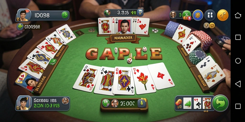 Screenshot gameplay ID098 yang seru dalam permainan Gaple.