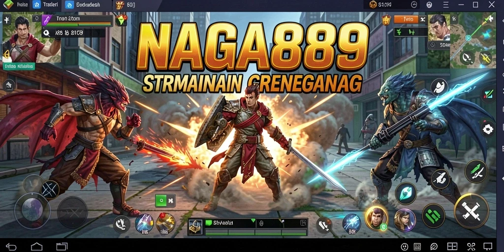 Screenshot gameplay NAGA889 menampilkan pertarungan strategis yang mendebarkan.