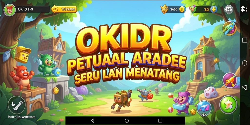 Screenshot gameplay OKIDR yang menunjukkan berbagai level menarik.