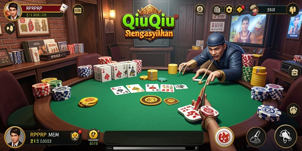 Screenshot gameplay RPRPRP menampilkan suasana permainan QiuQiu yang seru.