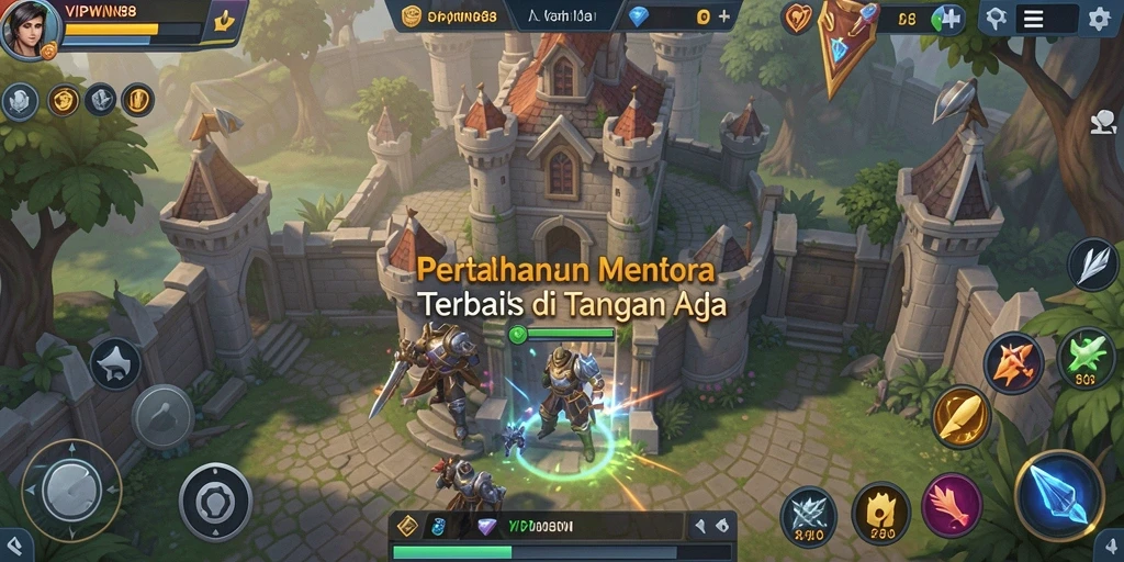 Tangkapan layar menampilkan aksi seru dalam game Tower Defense.